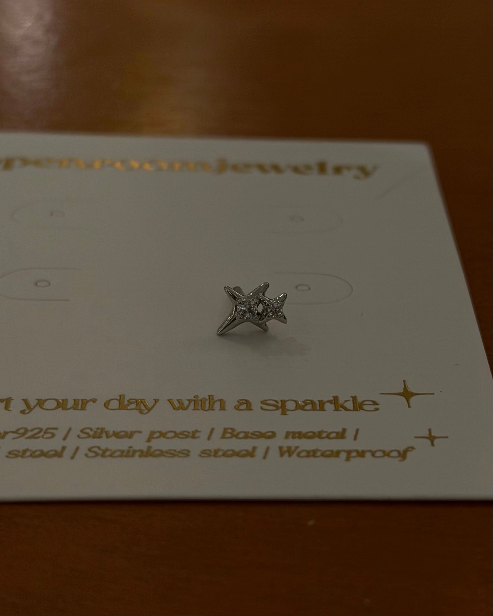 Double sparkle surgical steel earring (1pc)