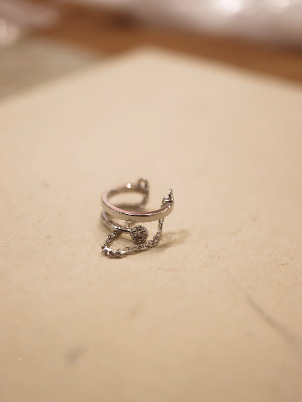 925 silver chain drop Earcuff (1pc)