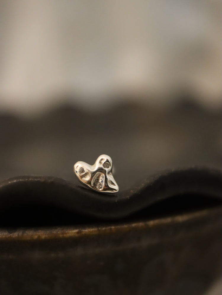 Heart stud silver925 piercing earring