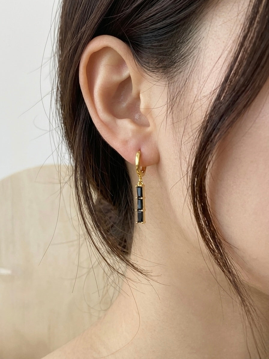 Triple Baguette CZ Earrings