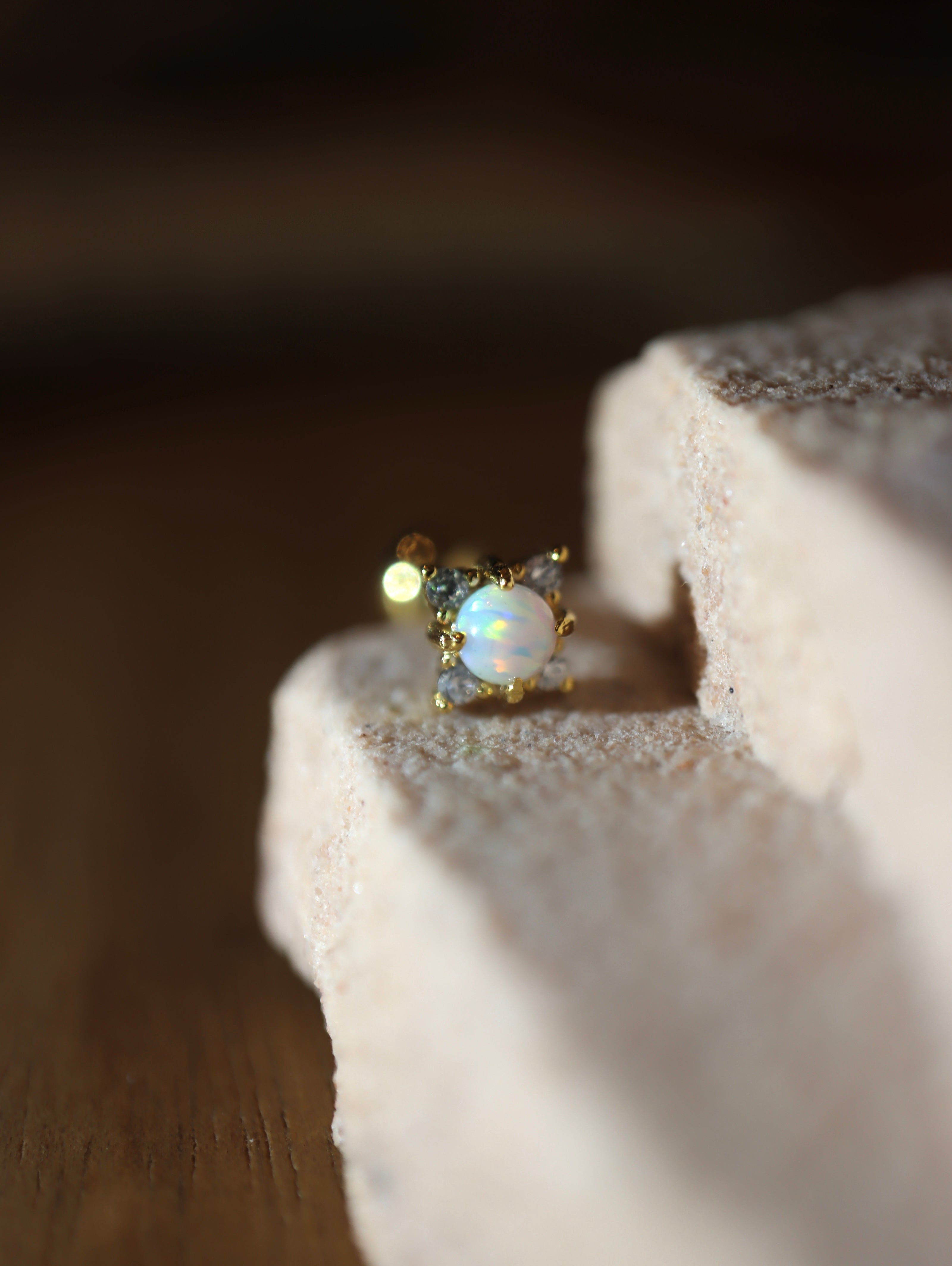 Ether Opal stud surgical steel earring