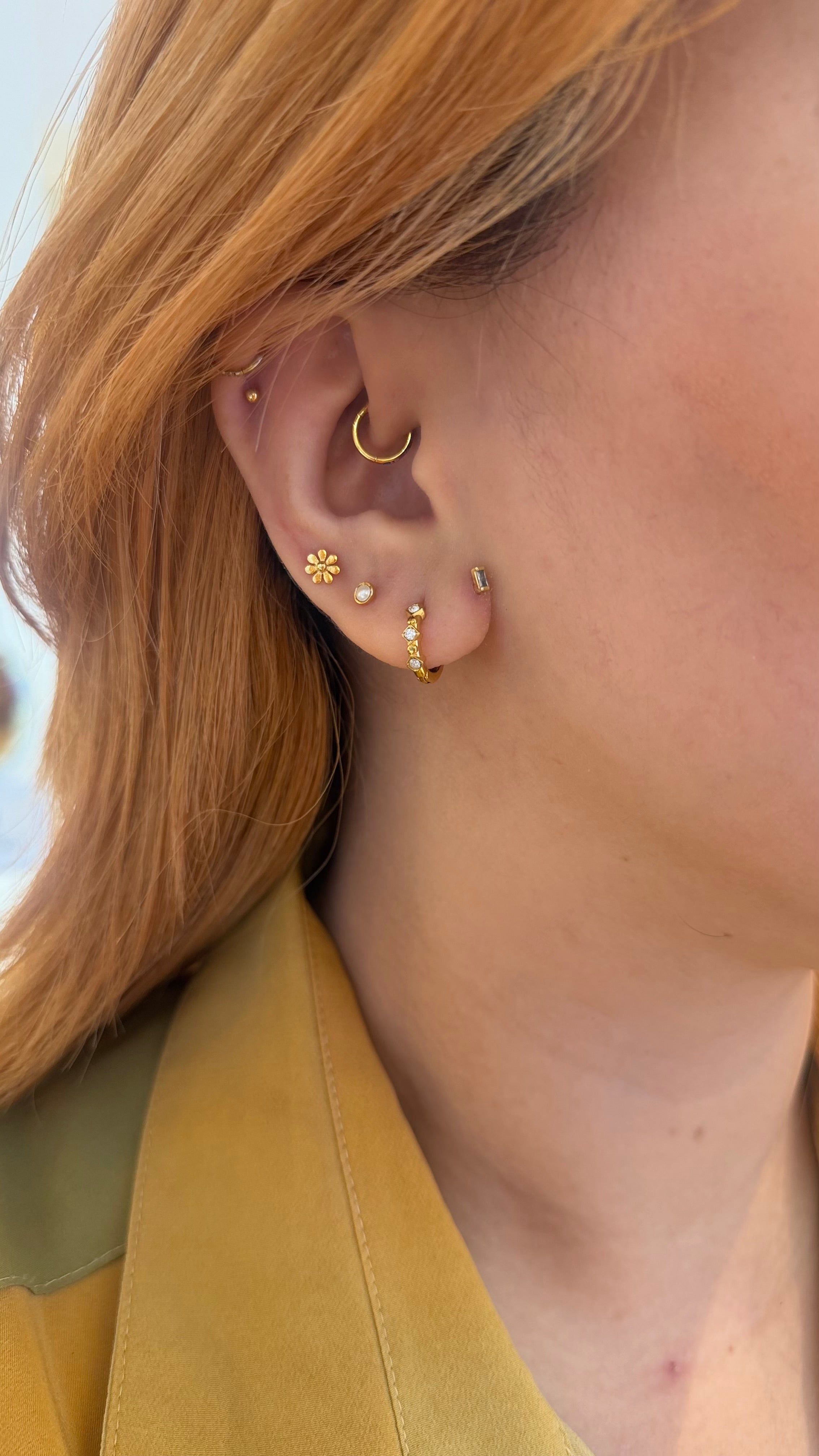 Stella Beaded Hoop Stainless Steel Earrings