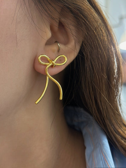 Ribbon front & back earrings