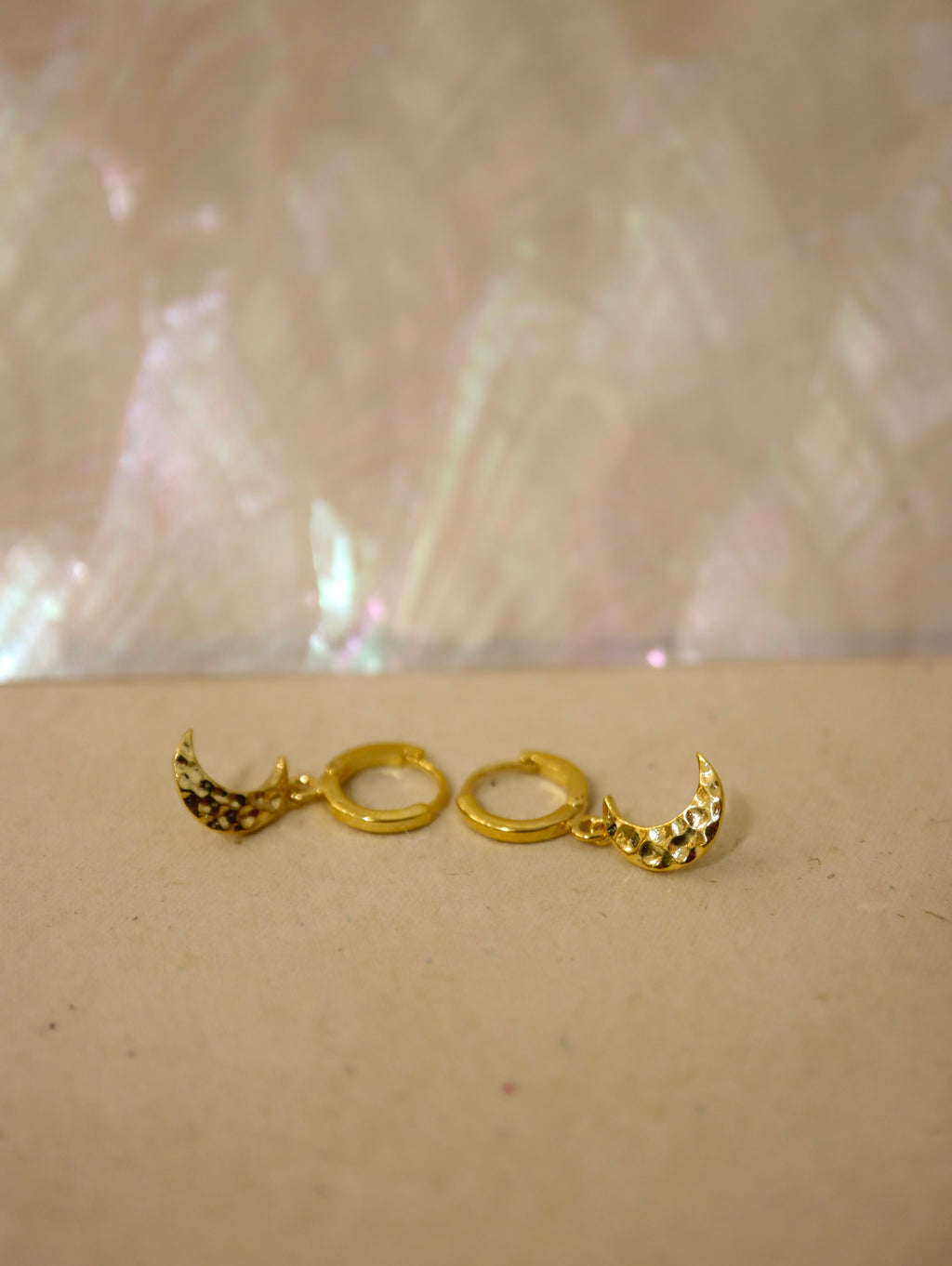 Hoop drop crescent earrings