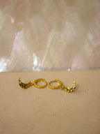 Hoop drop crescent earrings