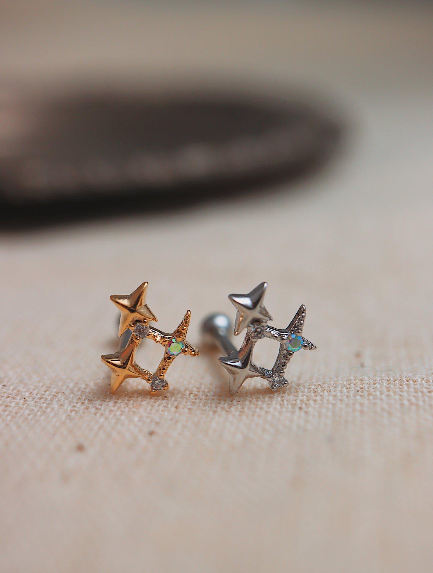 Sparkle star surgical steel piercing