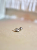 Marquise shape pearl stud piercing earring (1pc)