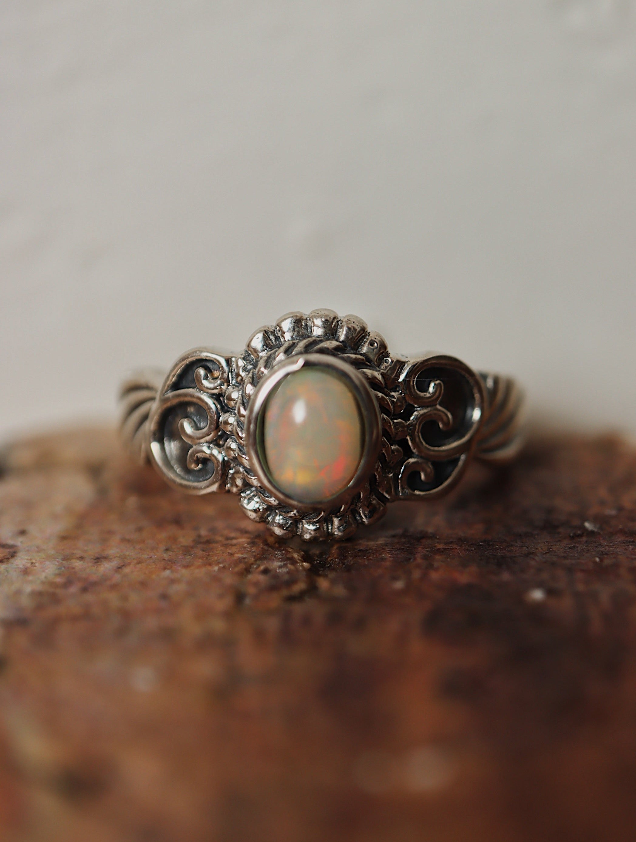 Ethiopian opal silver 925 ring