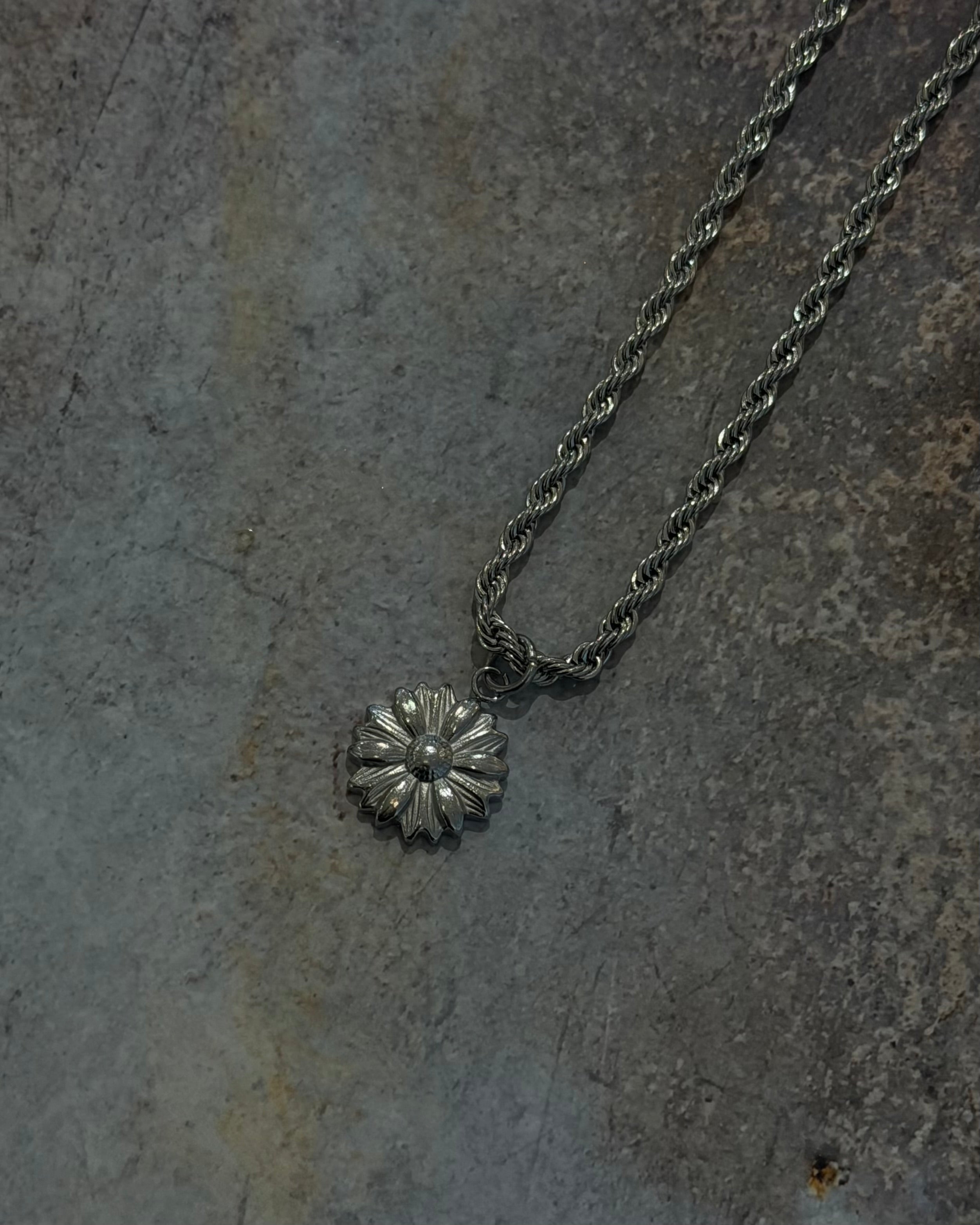Sunflower Rope Chain Stainless Steel Necklace
