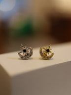 Crescent sparkle cz piercing surgical steel earring (1pc)