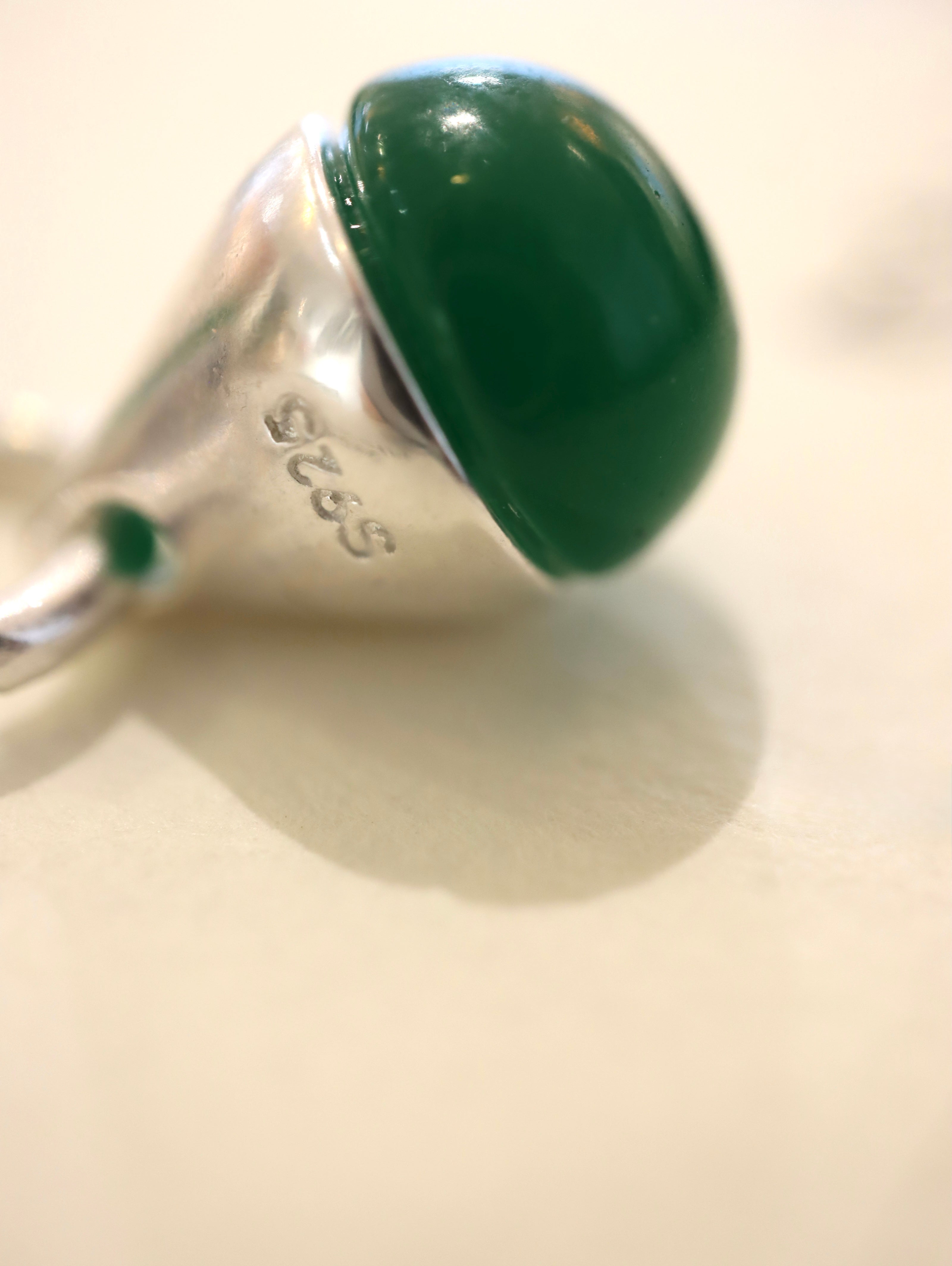 Green agate 925 silver earrings