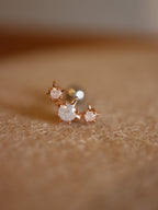 Surgical steel triple cz sparkle earring (1pc)