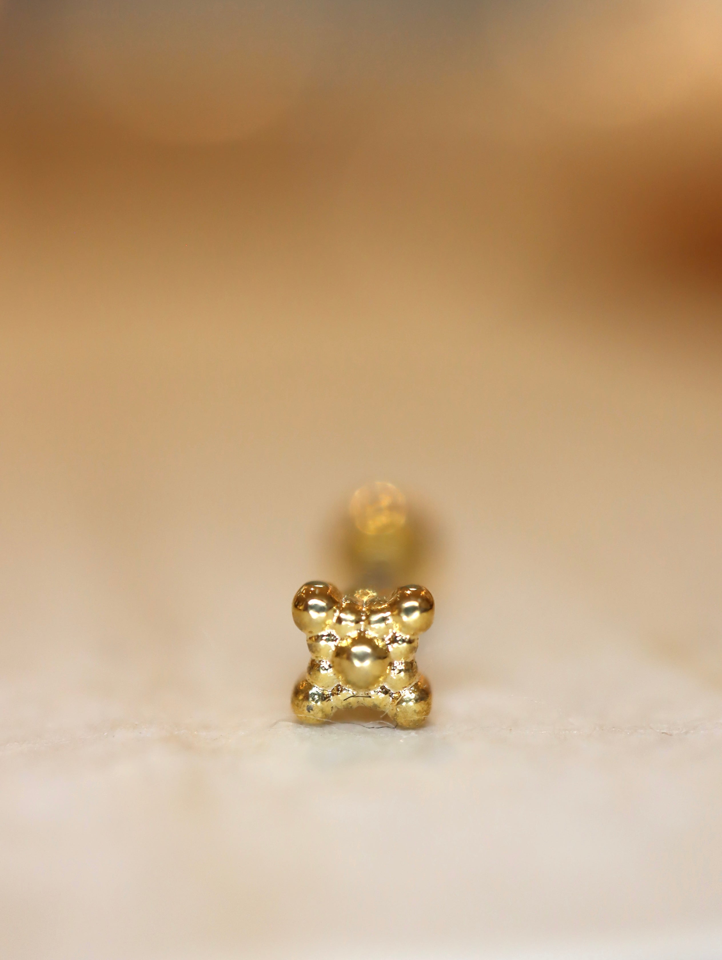 Cross bead stud surgical steel piercing (1pc)