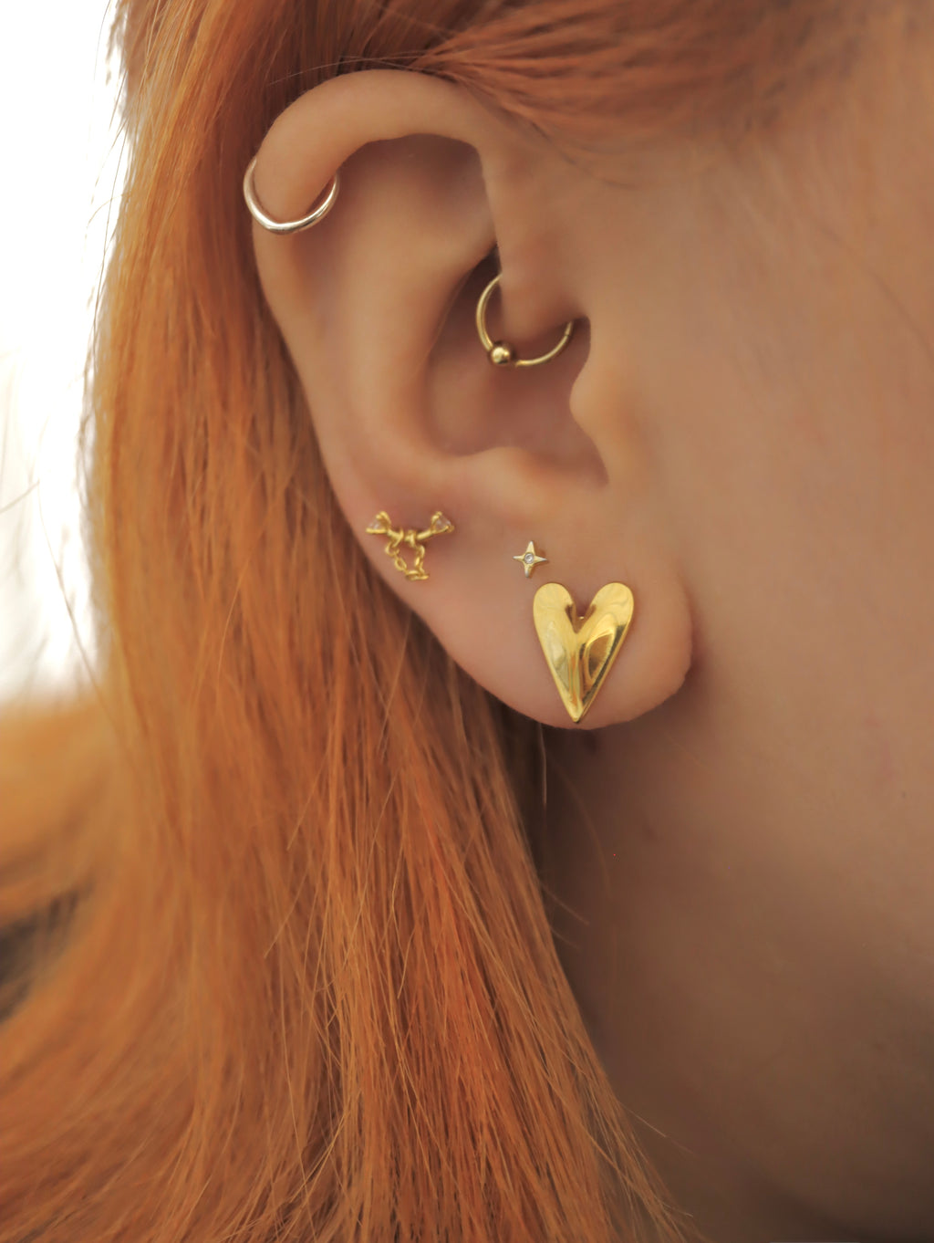 Elongated Heart stainless steel earrings