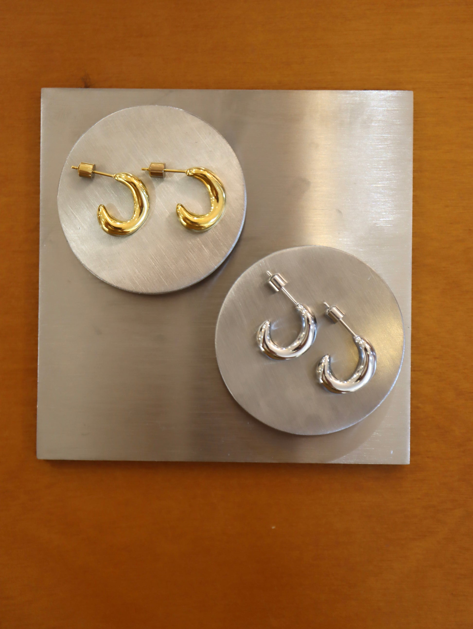 Stainless steel hoop earrings