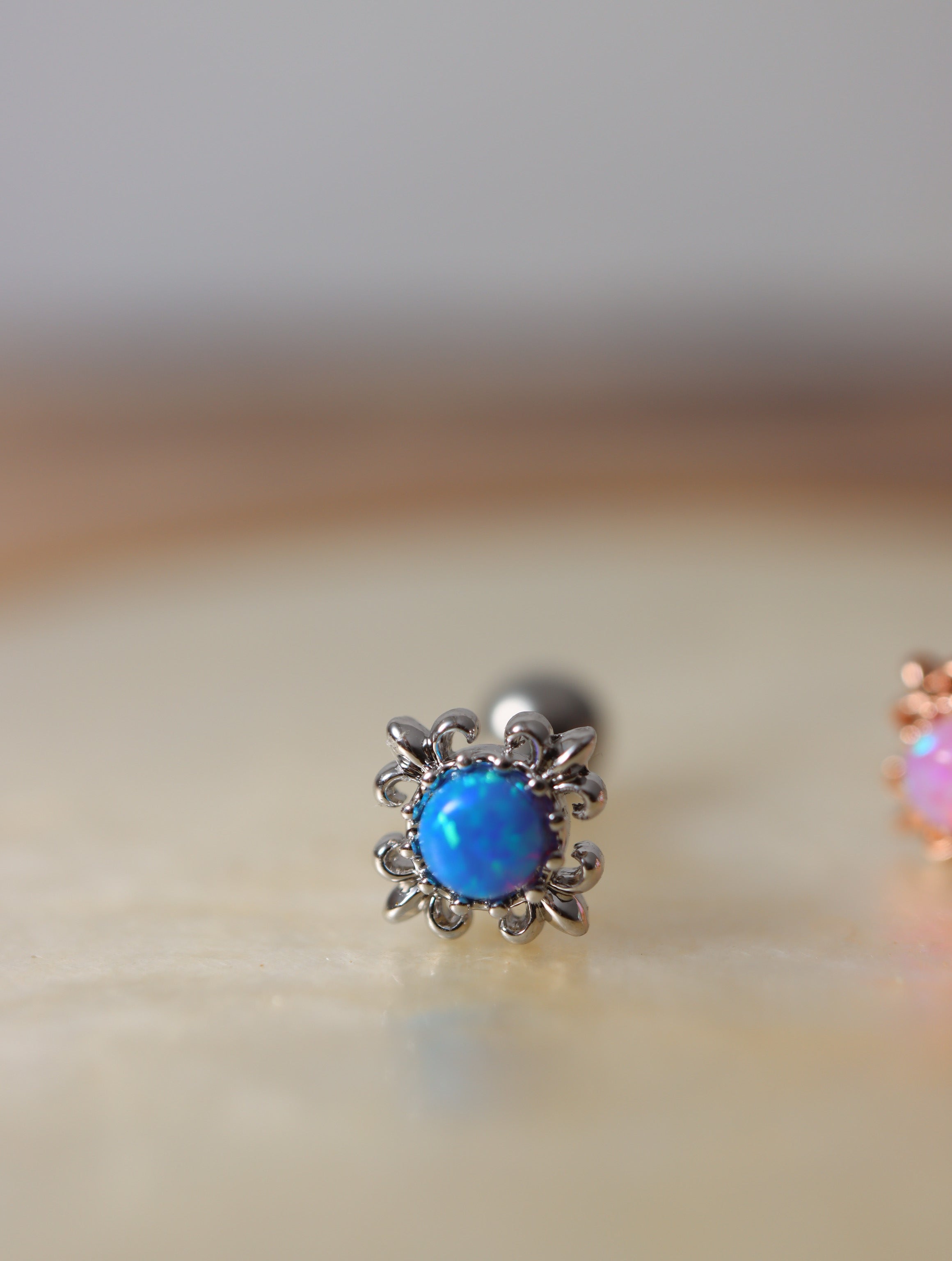 Opal screw ball end piercing