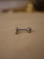 Triple cz surgical steel stud piercing