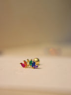 Rainbow cz marquise piercing surgical steel