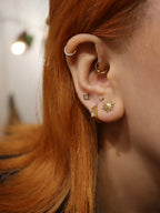 Rhombus Bezel Stud Earrings