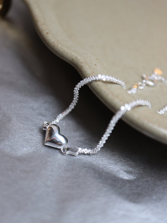 Heart silver926 bracelet