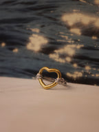 Mix colour heart stainless steel ring