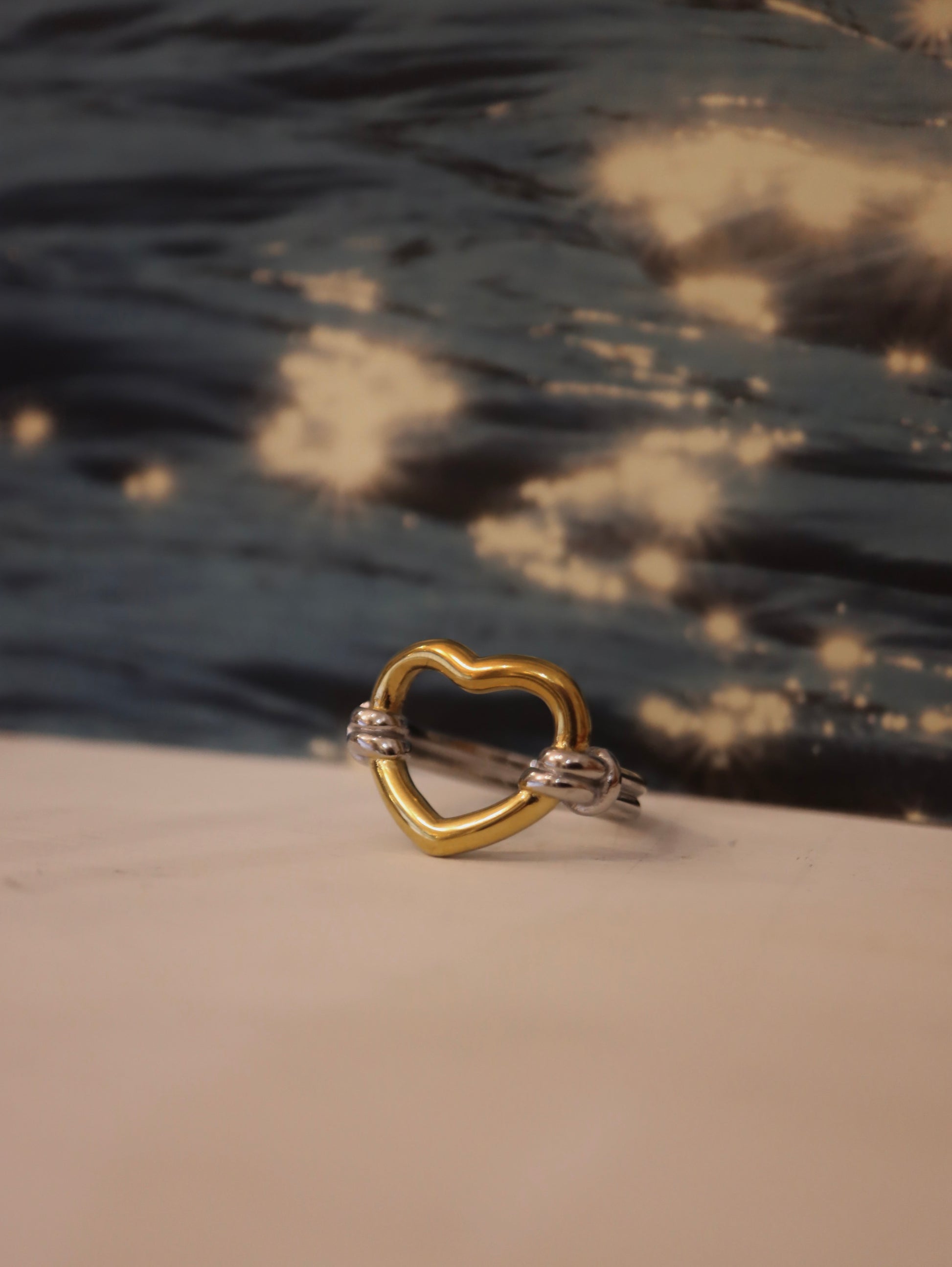 Mix colour heart stainless steel ring