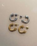 Stainless Steel Onda C-Hoops earrings