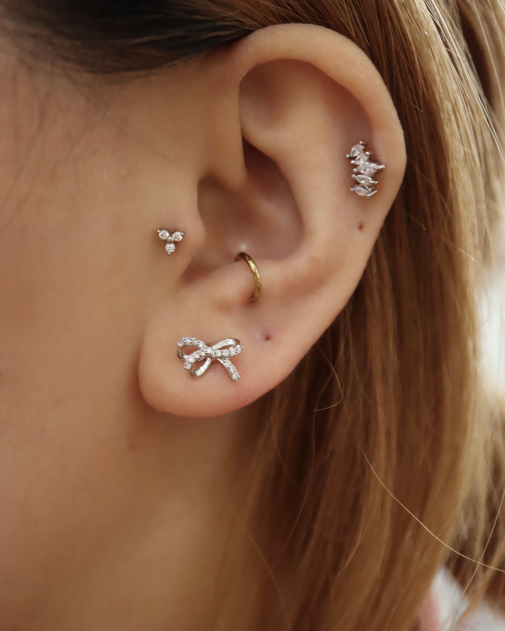 Ribbon surgical steel earring