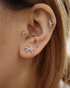 Ribbon surgical steel earring