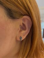 Daisy stainless steel hinged hoop earrings
