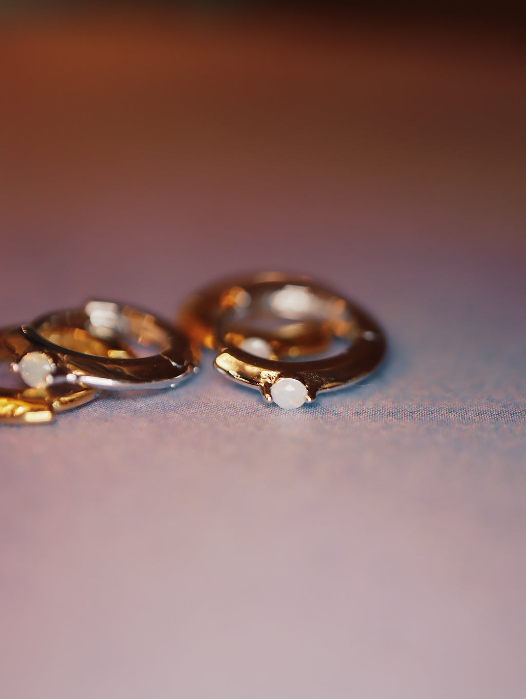 Moonstone mini huggie hoop earrings