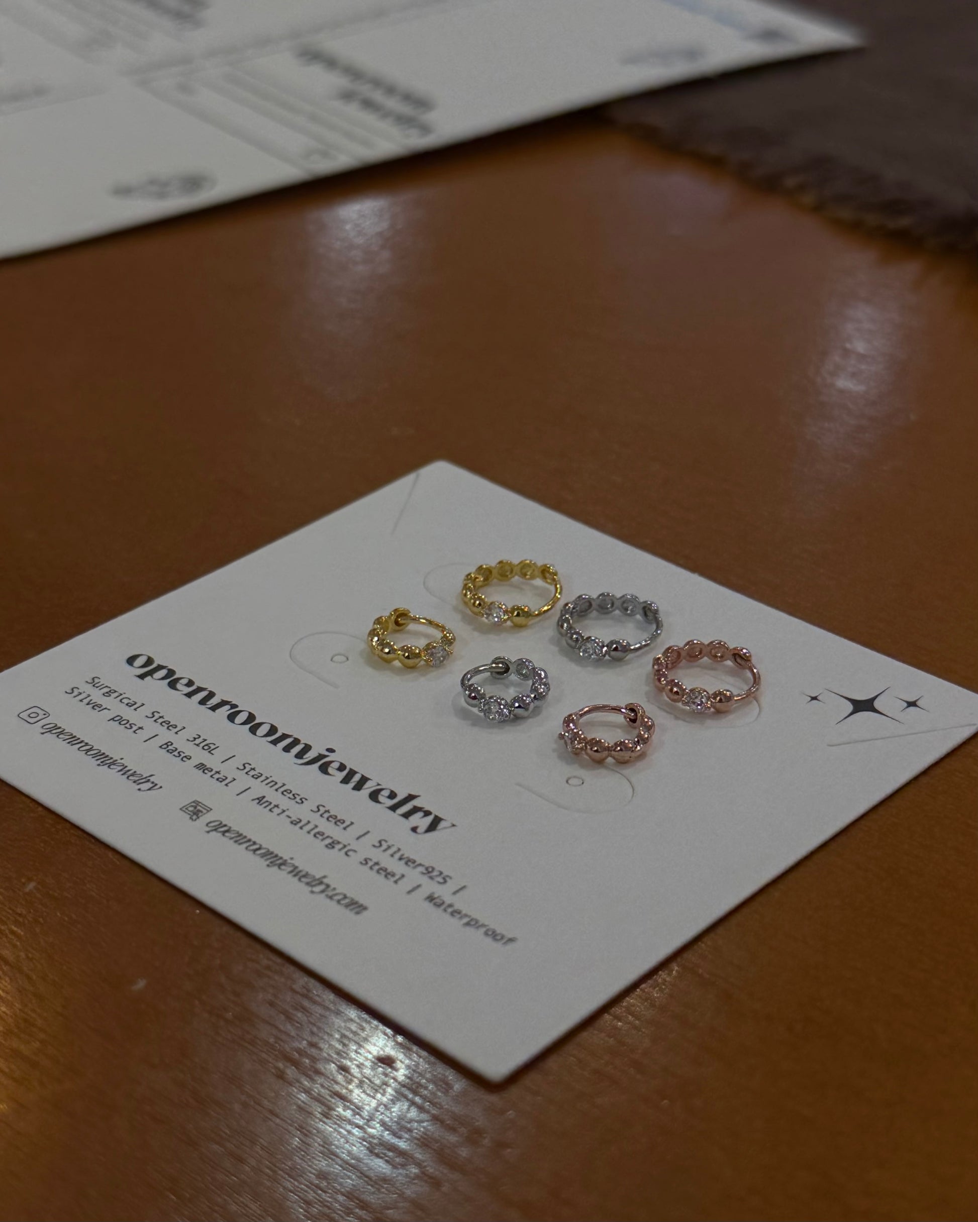 Cz hinged hoop earring piercing