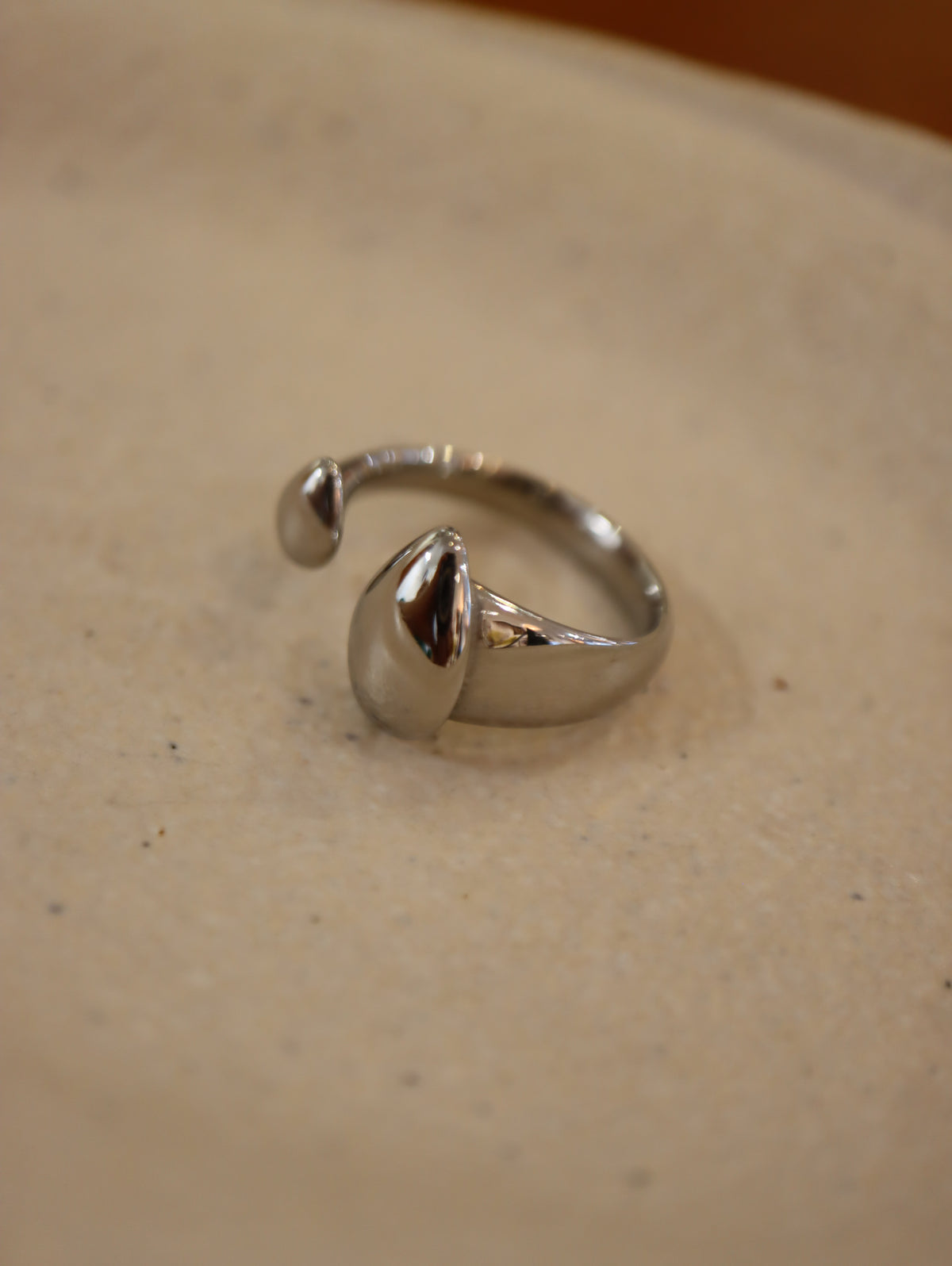 Nouveau Double Drop Band Stainless Steel Ring
