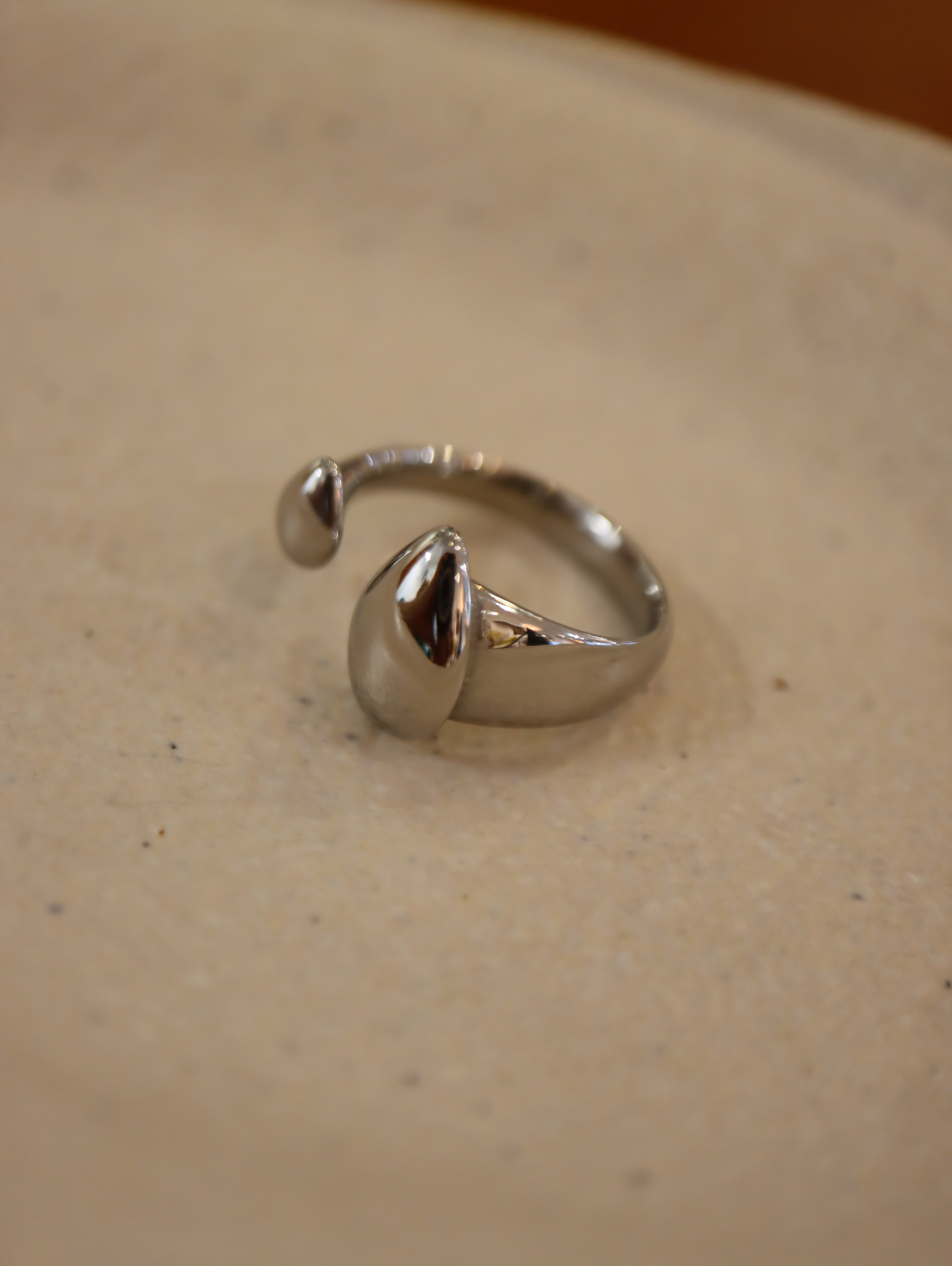 Nouveau Double Drop Band Stainless Steel Ring