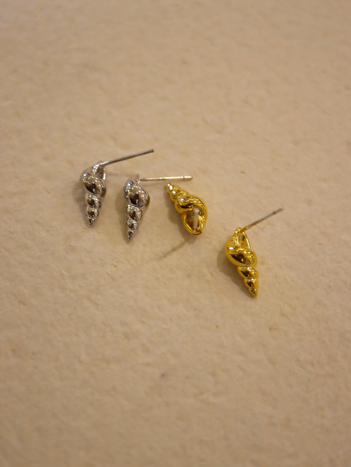 Conch Stud Brass Earrings