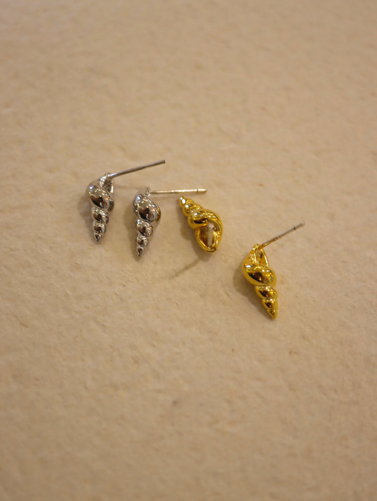 Conch Stud Brass Earrings