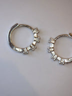 Lucent Line Huggie Hoop 925 Silver Earrings