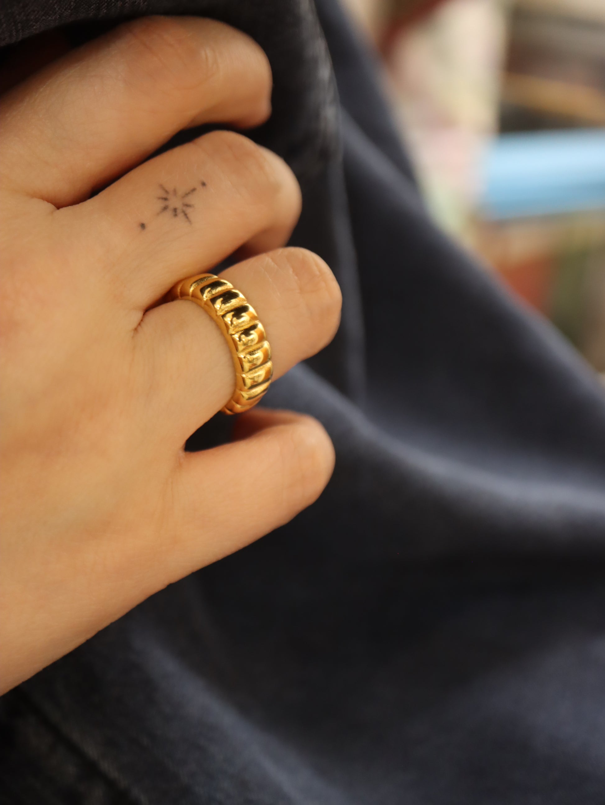 Textura Sol Stainless Steel Ring