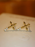 Aether Cross Brass Earrings