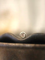 Round cz 925 silver stud piercing (1pc)