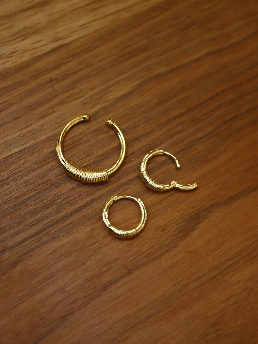 Half Braided Huggie Hoops Earrings