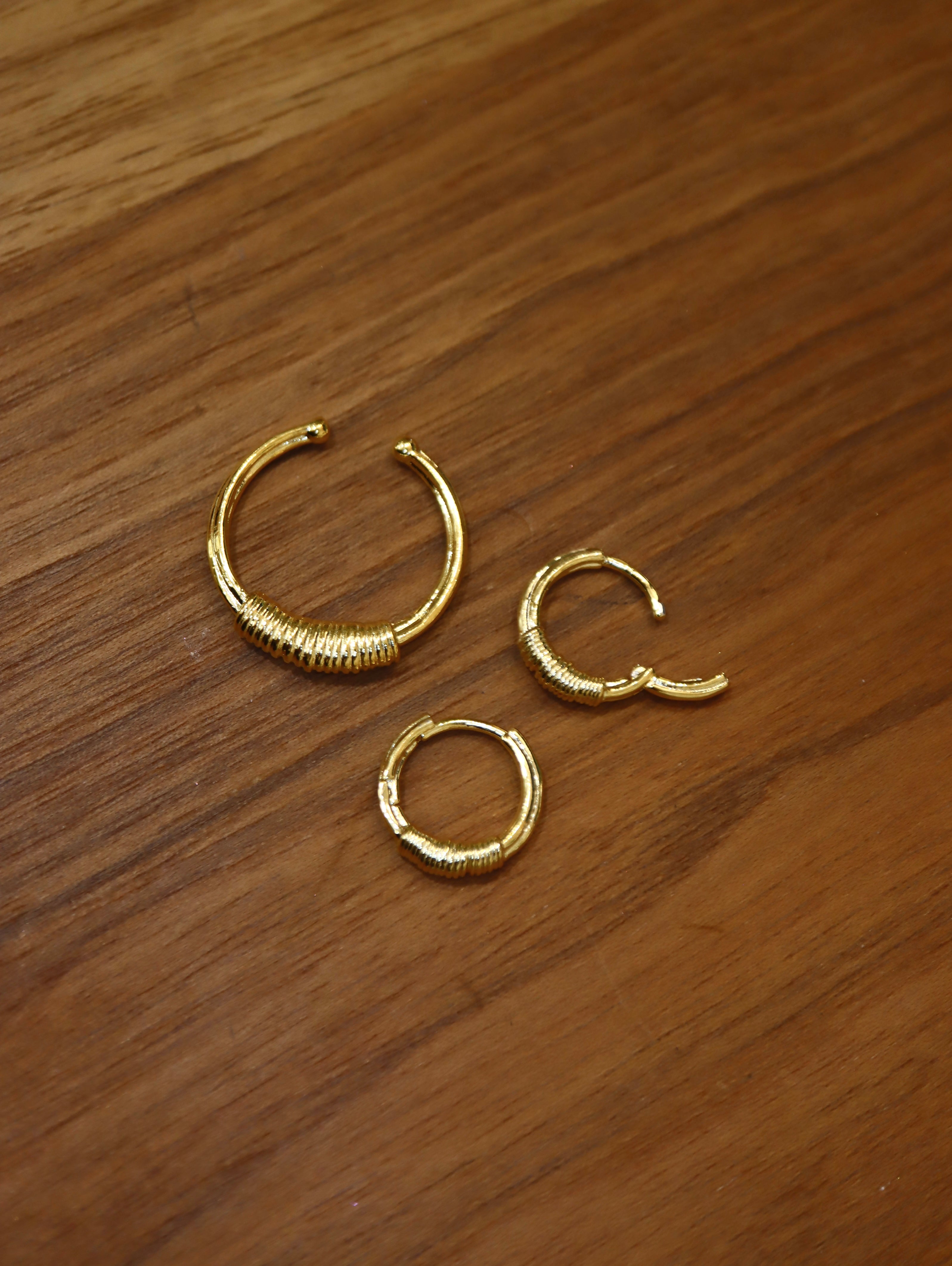 Half Braided Huggie Hoops Earrings