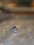 Titanium G23 Trinity Marquise Cluster Stud Earring Piercing (1pc)