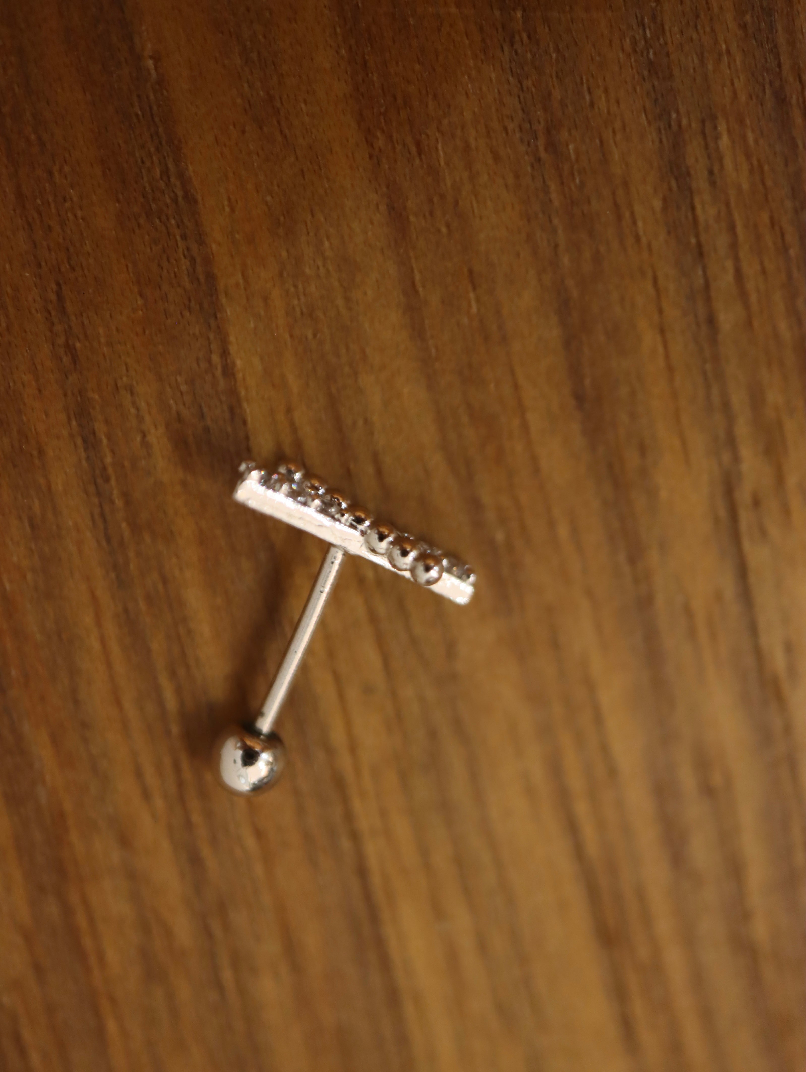 Cross CZ 925 Silver stud piercing earring (1pc)
