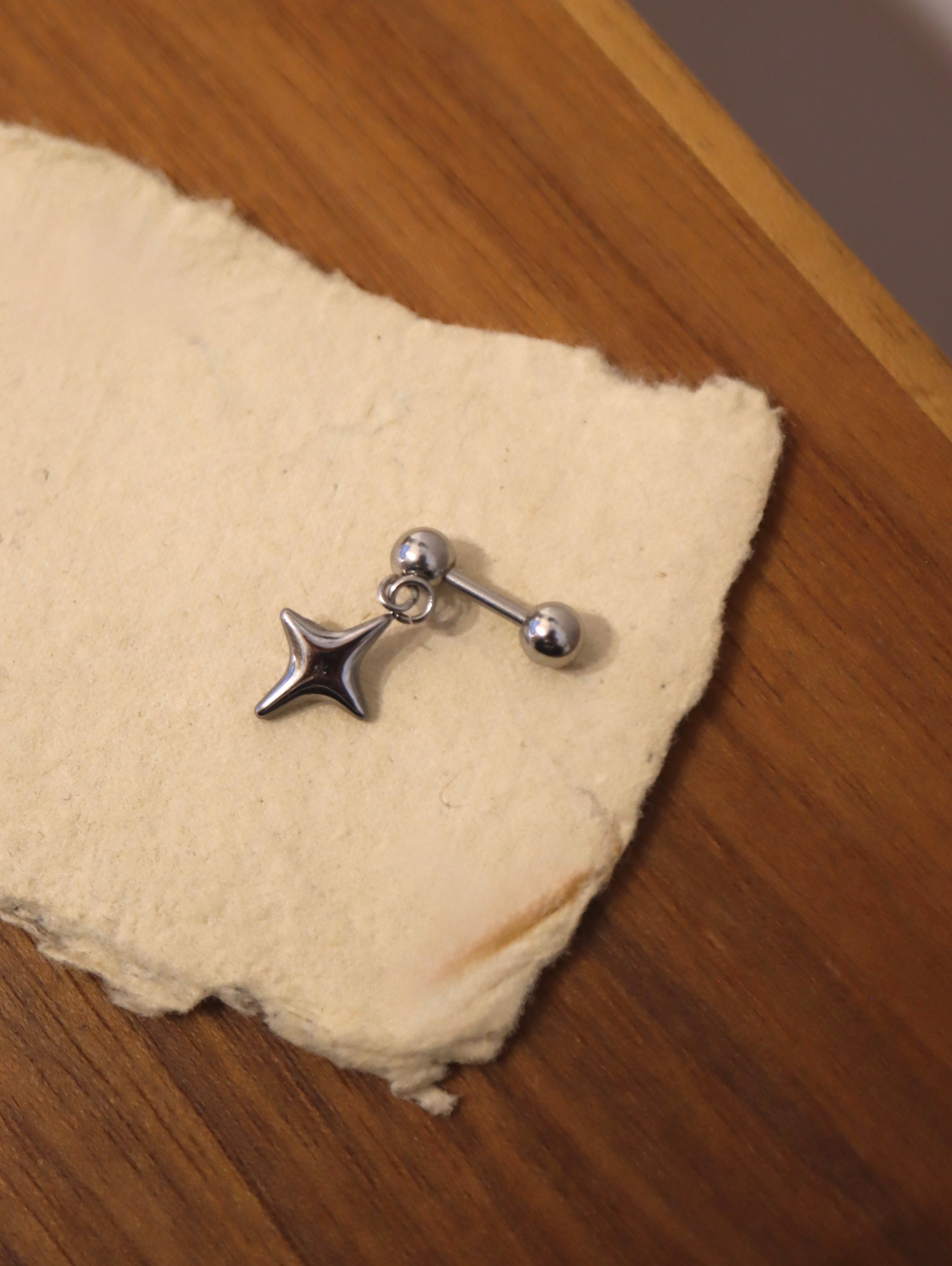 Drop cross surgical steel piercing stud (1pc)