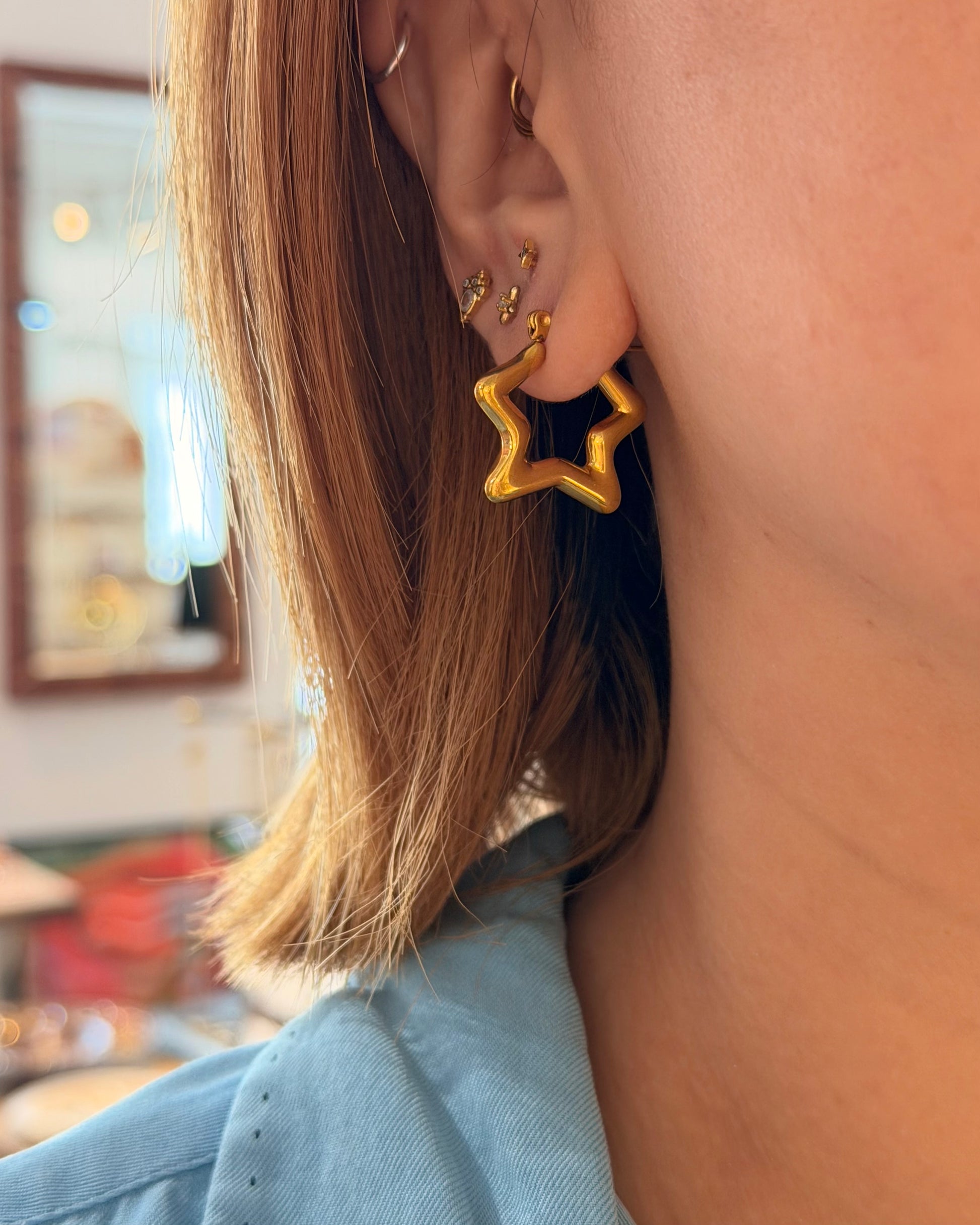 Nova Zig Hoop Stainless Steel Earrings