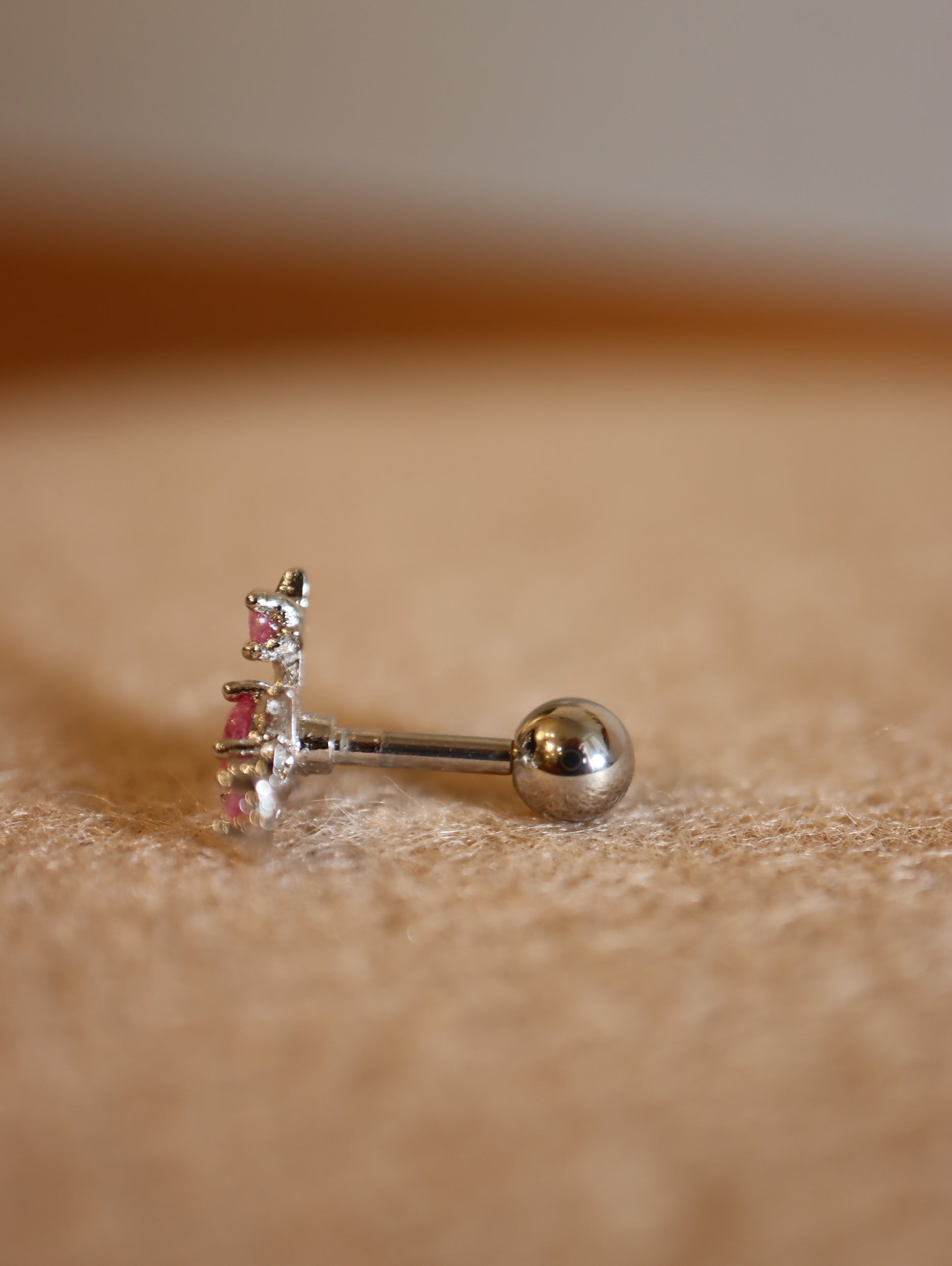 Surgical steel triple cz sparkle earring (1pc)