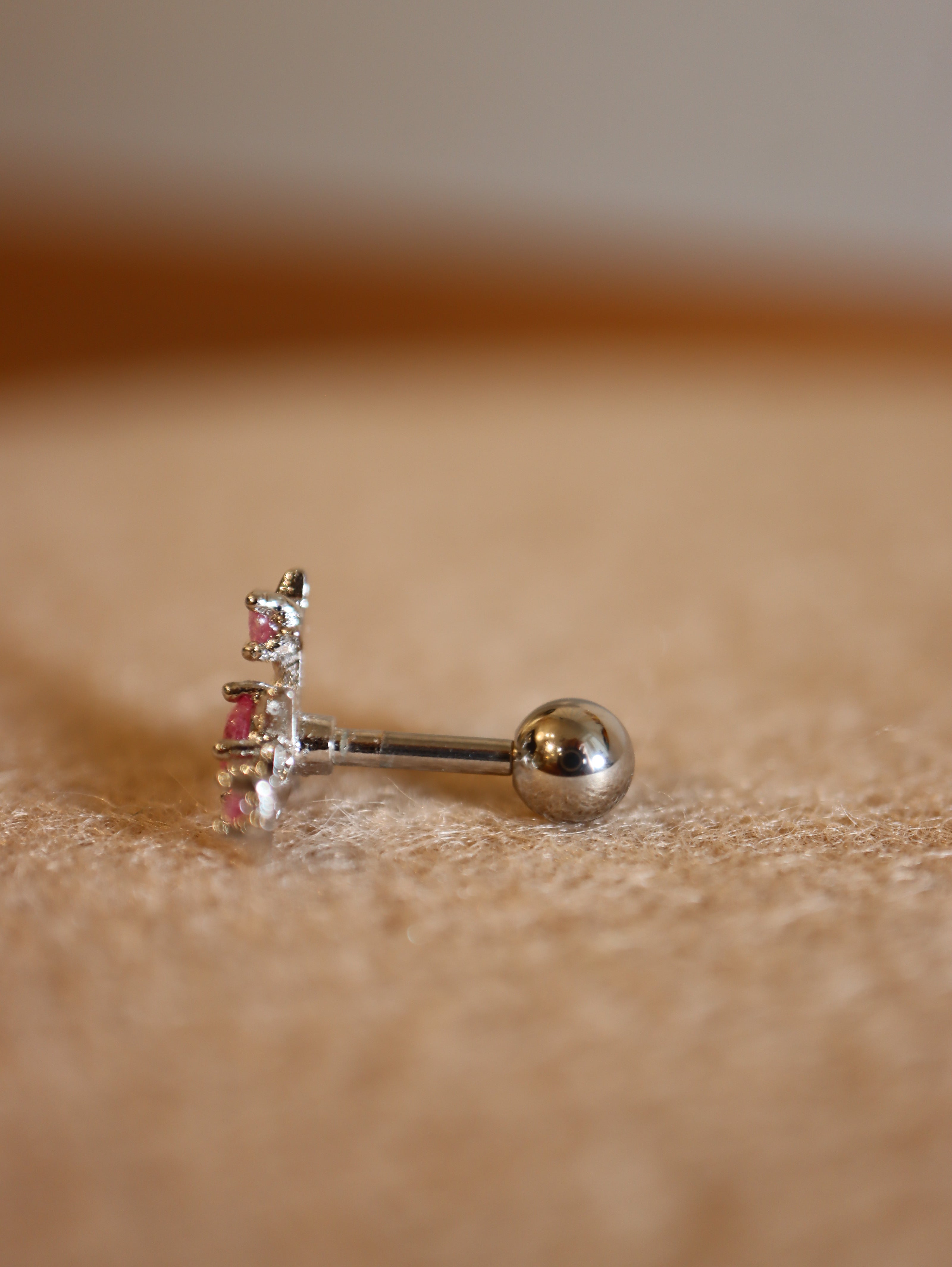 Surgical steel triple cz sparkle earring (1pc)