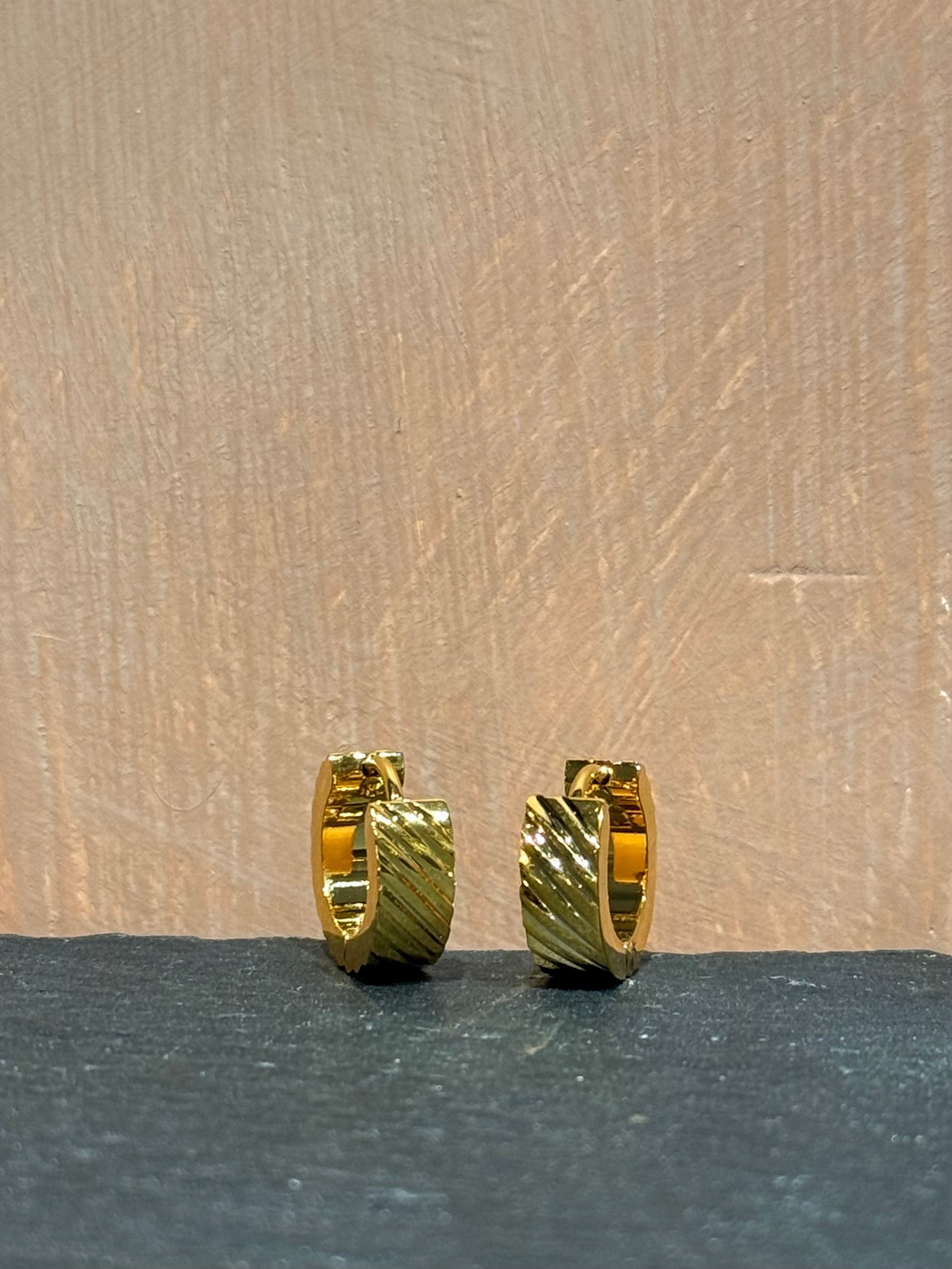 Surgical steel flat hinged hoop earrings