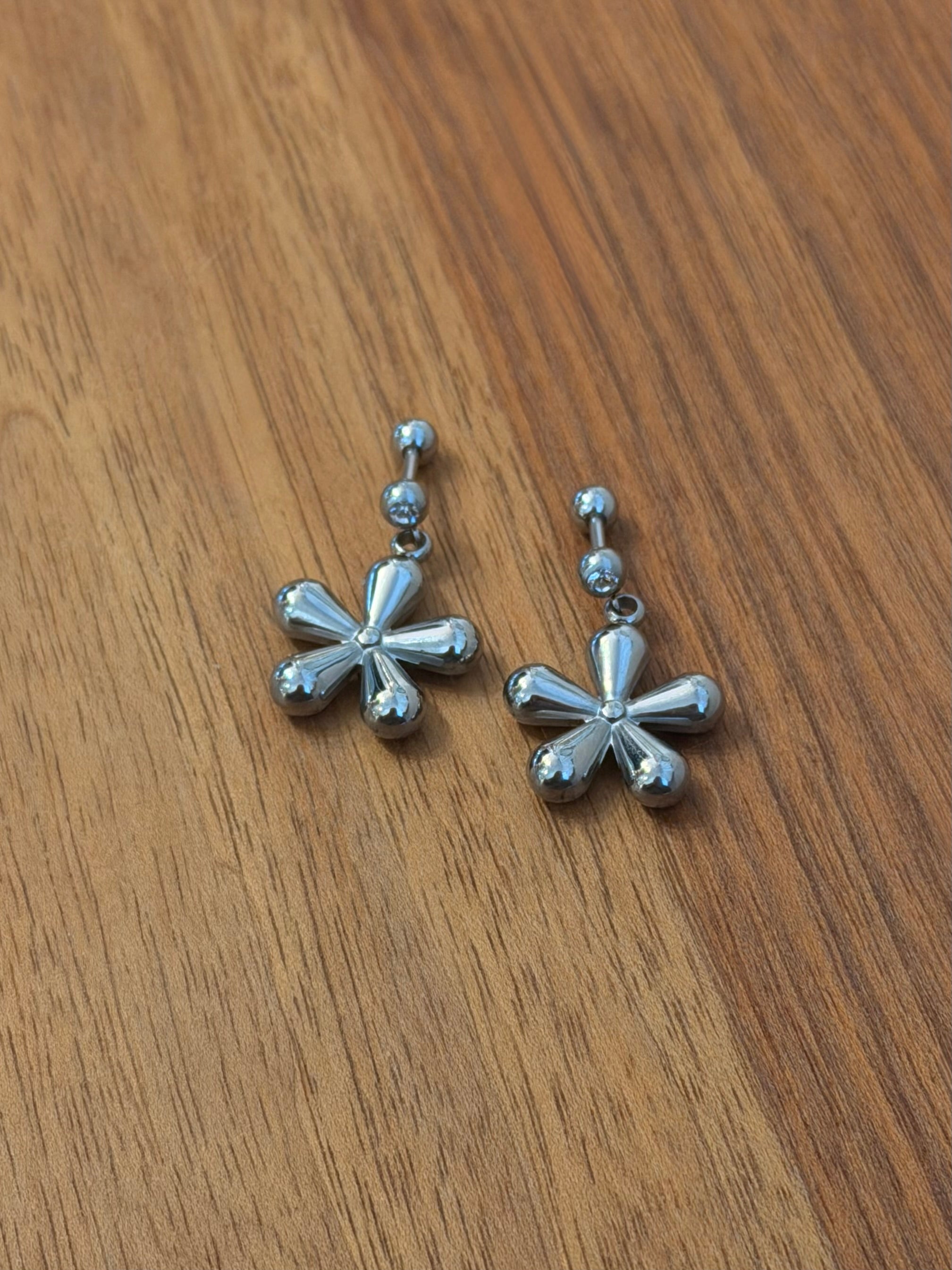 Drop floral surgical steel earrings piercing (barbell)